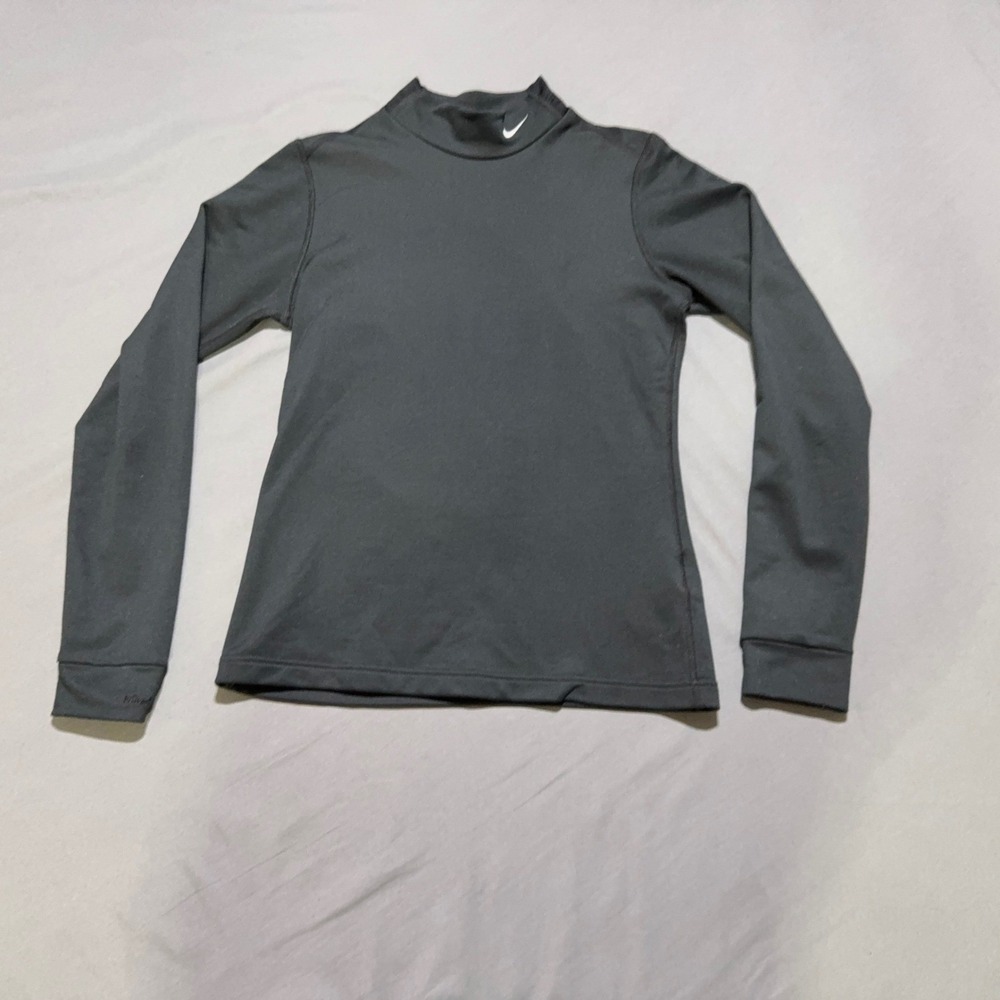 Nike Mock‎ Neck Top Womens Medium black FIT DRY Long Sleeve Base Layer